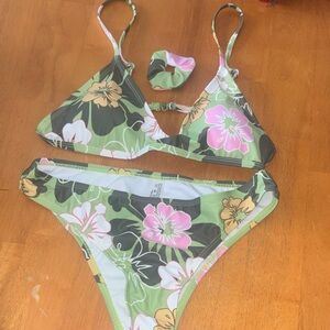 SHEIN Green M  Floral Bikini Set